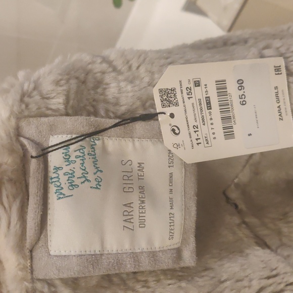 Zara Girl Faux Suede Fur Double Face Moto Jacket. Size 11/12 Girl. Size XSWomen - Picture 6 of 7
